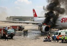 दिल्ली विमानस्थलमा स्विस विमानको इन्जिनमा आगलागी, ६ जना घाइते