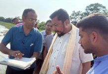 सिंचाई मन्त्रीद्धारा नारायणी नदी तटबन्ध निरिक्षण
