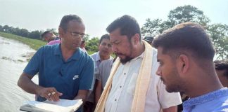 सिंचाई मन्त्रीद्धारा नारायणी नदी तटबन्ध निरिक्षण