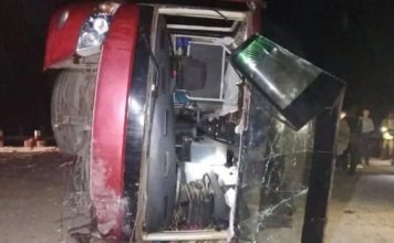 म्यानमामा एक्सप्रेस बस दुर्घटना हुँदा ६ जनाको मृत्यु, १२ घाइते